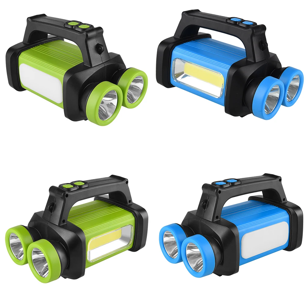 Яркий светодиодный фонарик портативный свет COB рабочий мягкий белый + желтый 3