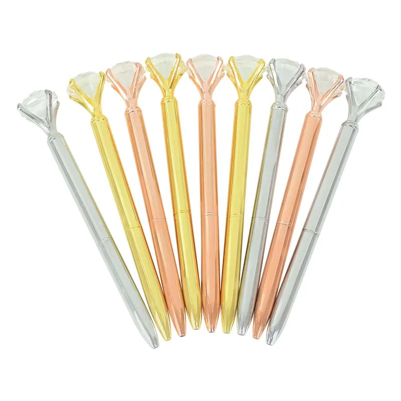 

Cute Gem Ballpoint Pen Crystal Glass Diamond Metal Ballpoint Pen Beautiful Gift Stationery Pen Office School Writing Supplies