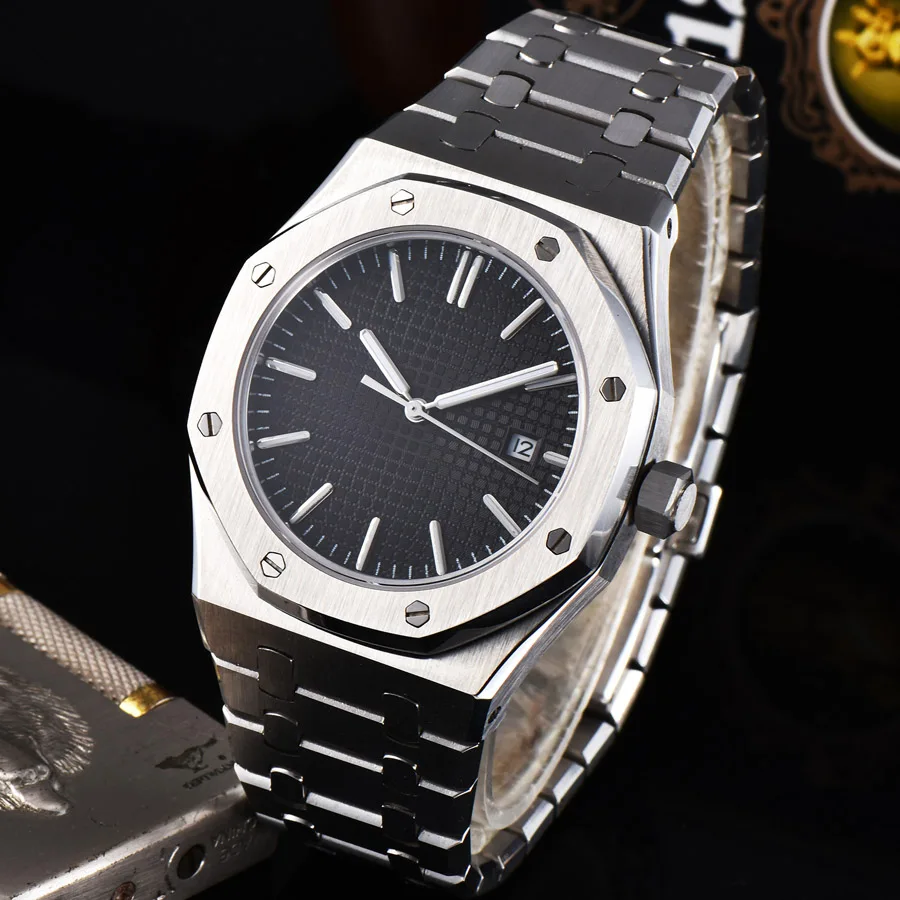 Мужские автоматические механические часы светящиеся водонепроницаемые 316L из