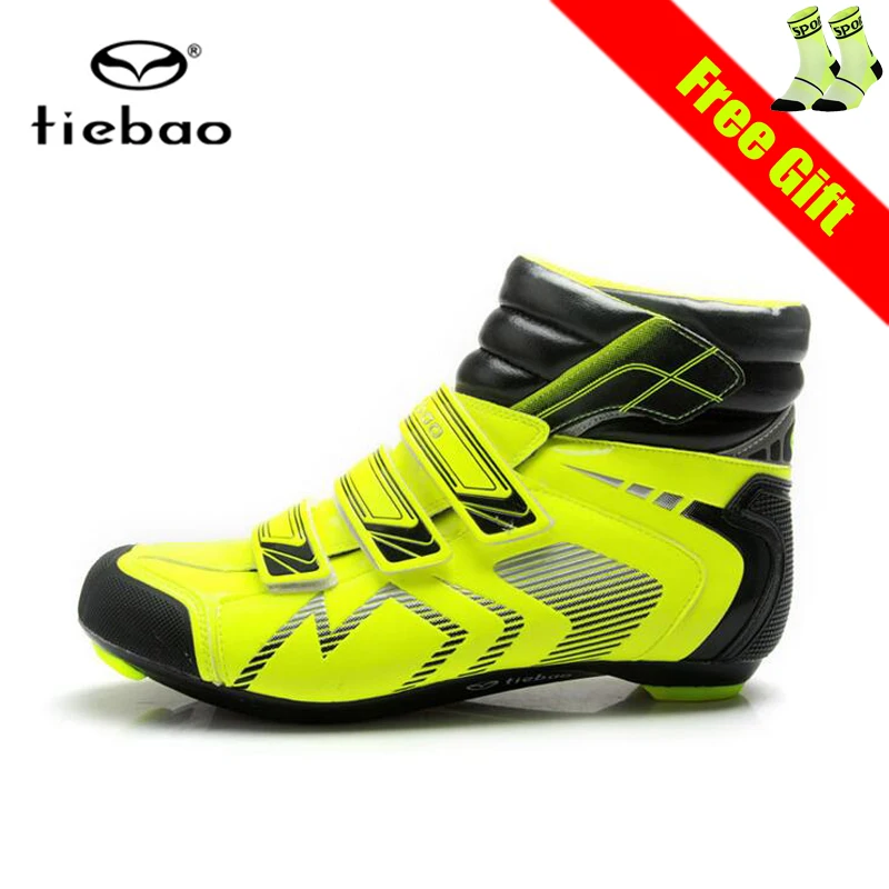 Tiebao Winter Road Bike Shoes Sapatilha Ciclismo Men Women Warm Cycling Shoes High Self-locking Breathable Road Cycling Sneakers