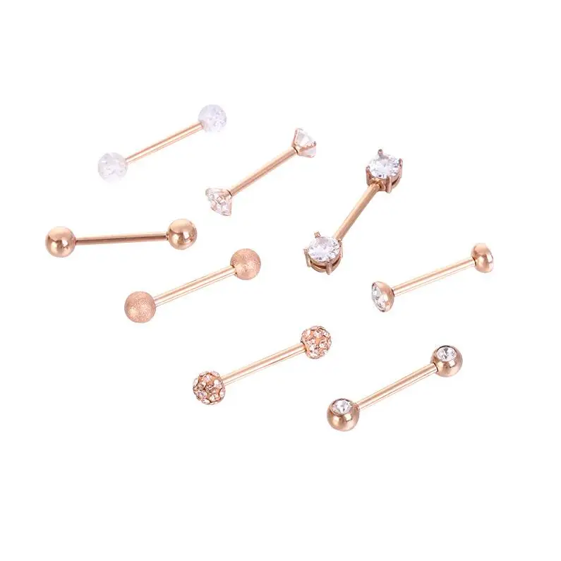 1 шт. розовое золото цвет соски кольцо Пирсинг 14 г Женская мода Сексуальная губная