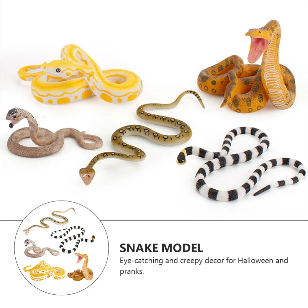 

5pcs Scary Snake Prop Snake Model Boa Constrictor Fake Anaconda Model
