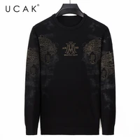 ucak brand casual sweaters men clothing o neck striped streetwear sweater clothes pull homme warm autumn winter pullover u1146