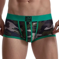 6 color camouflage mesh breathable boxers xxl panties jockmail brand sexy men underwear calzoncillos hombre slip wuhen lingerie