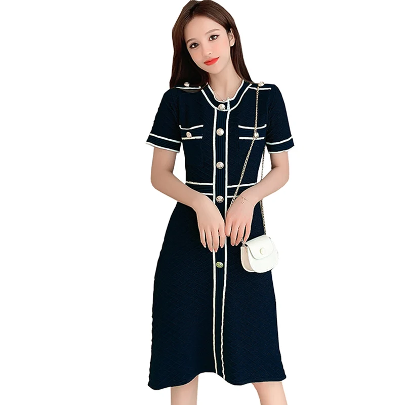 Летние женские Свитер с длинными рукавами платье для деловой женщины фирменного