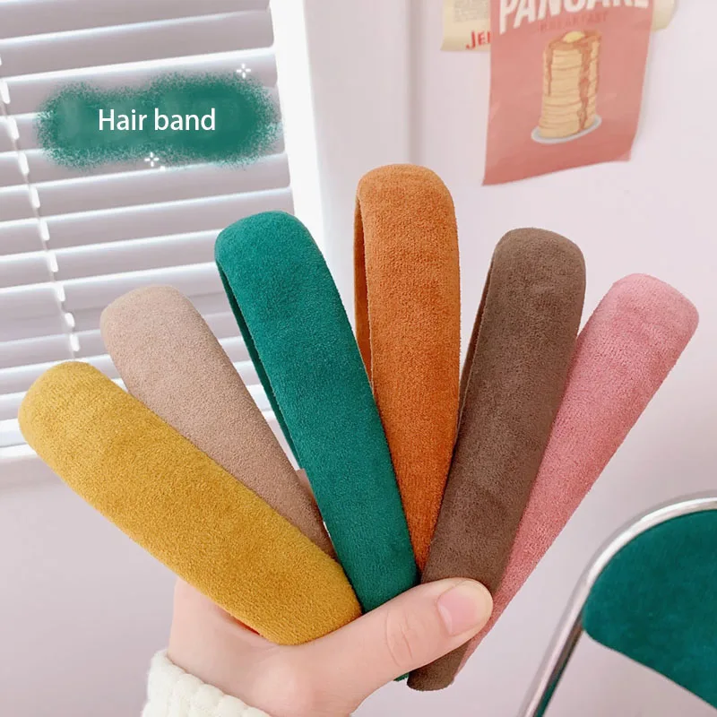 

Женская однотонная бархатная повязка на голову в винтажном стиле