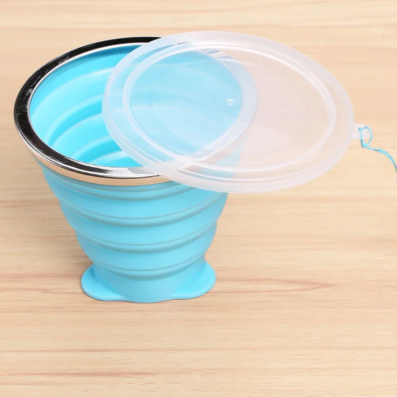 Силиконовая складная чашка пищевого класса с подвесной веревкой домашняя