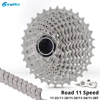 swtxo road bike 11 speed cassette bicycle ultralight freewheel sprocket 11 25t 28t 32t 34t 36t mtb flywheel k7 11v for shimano