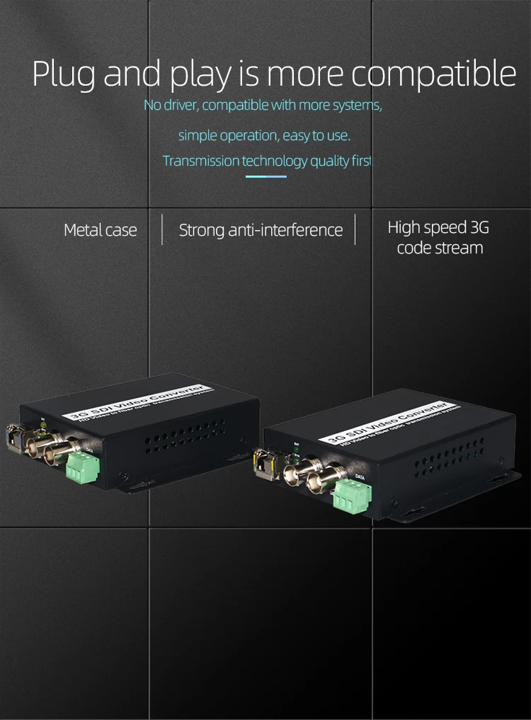 1-канальный 3g SDI в оптоволоконный конвертер с петлей-выходом и RS485, 3g SDI по оптоволоконным медиаконвертерам поддерживает 1080P и цифровое кино