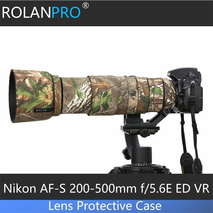 ROLANPRO камуфляж объектив Одежда Дождевик для Nikon AF S 200 500mm f/5.6E ED VR защитный рукав пистолеты чехол пальто|Сумки