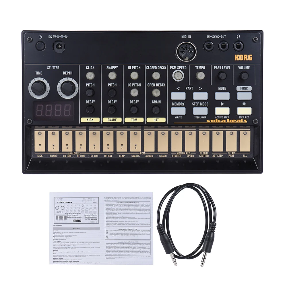 Портативный аналоговый синтезатор KORG VOLCA KEYS синхронизация со встроенной петлей