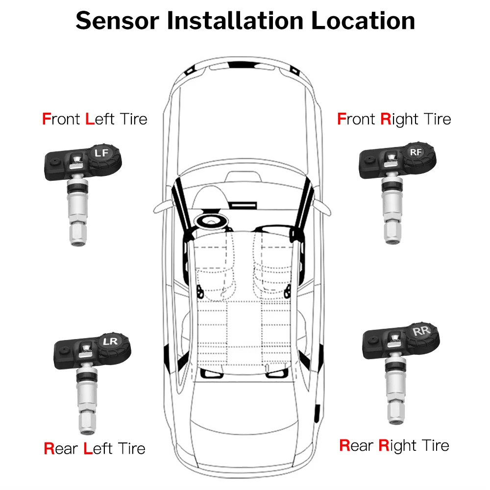 Автомобильная система контроля давления в шинах TPMS автоматический дисплей