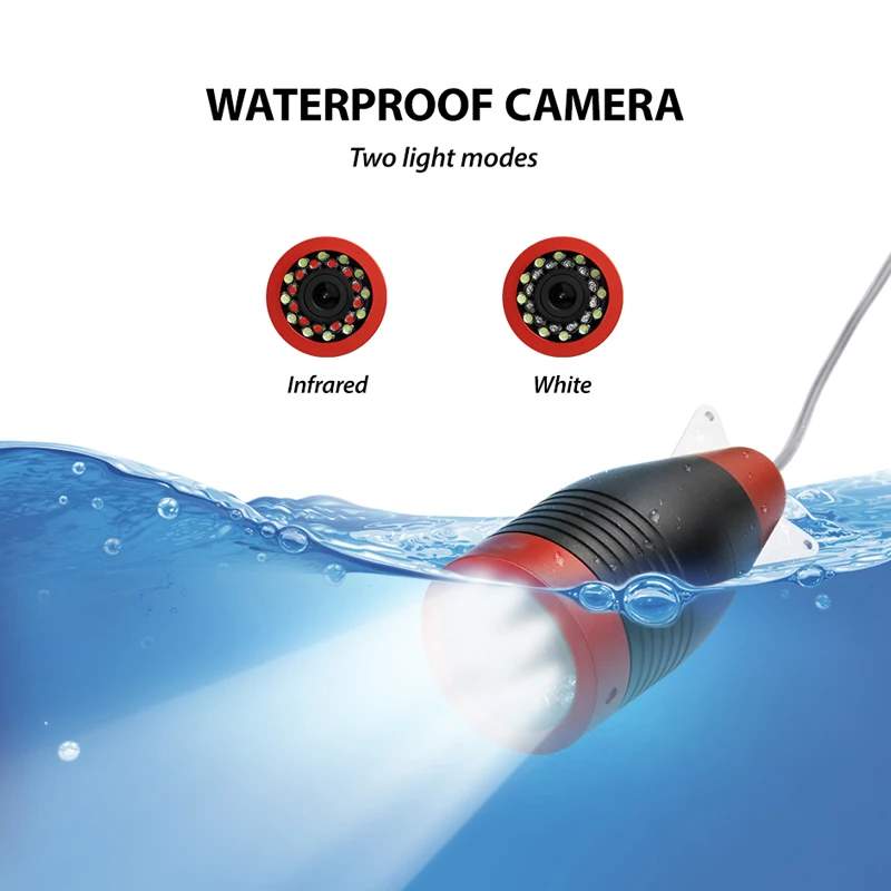 

Fishing Camera 7.0 Inch 15m 1000TVL Underwater Fish Finder 12pcs Infrared+12pcs White LEDs Lamp Fishfinder For Fishing