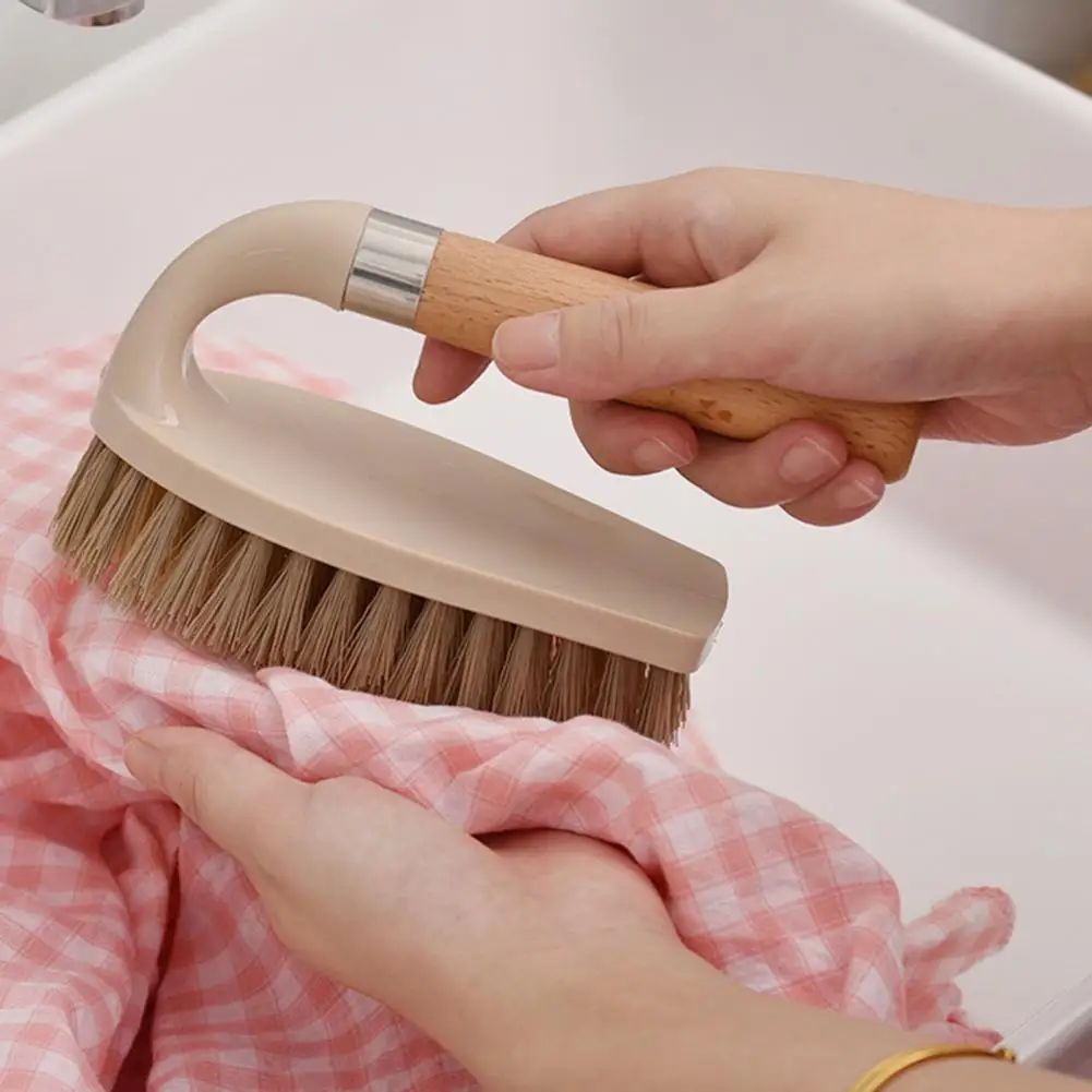 

Cleaning Brush Multifunctional Durable Wooden Handle Stiff Bristles Sturdy Scrub Brush for Bathroom