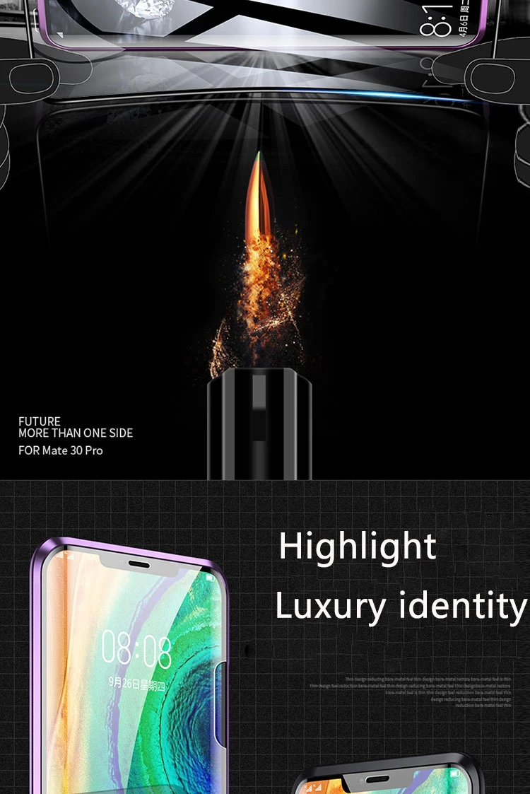360 магнитный металлический бампер чехол для телефона huawei mate 10 20 30 Pro P30 P20 Pro Lite y9 Чехол двусторонний закаленное стекло