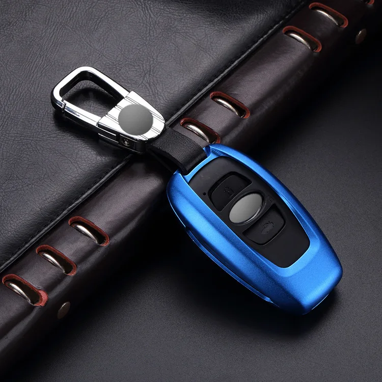 

Car Aluminium Alloy Key Holder Key Fob Cover Case Shell Chain Key Protection For Subaru Forester 2015-2017