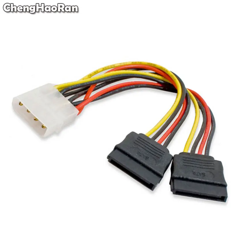 ChengHaoRan адаптер для ноутбука Новый 4Pin IDE Molex к 2 Serial ATA SATA Y сплиттер жесткий диск
