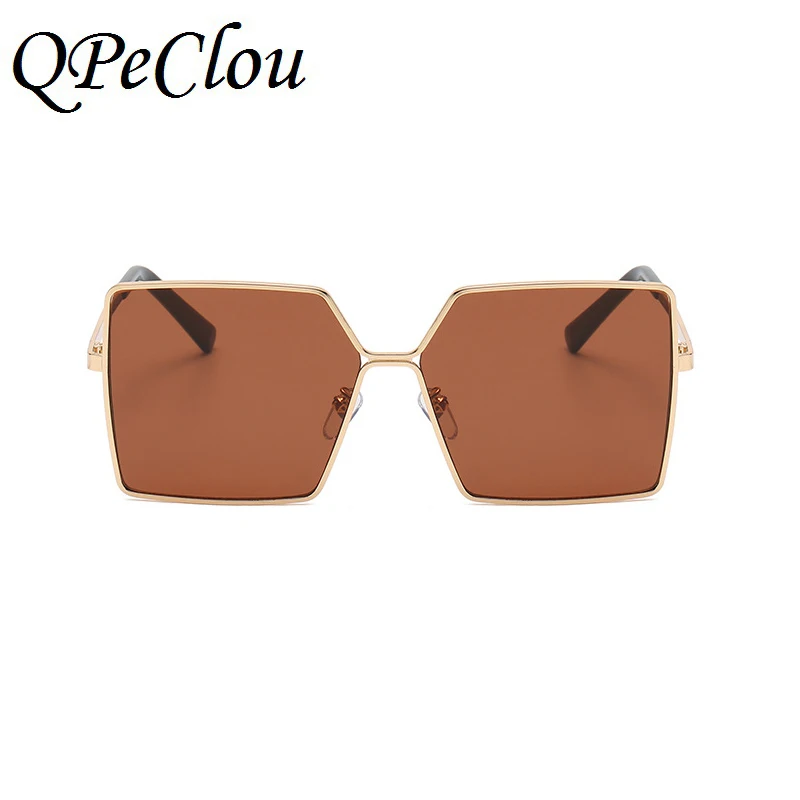 

2021 New Fashion Big Frame Square Sunglasses Women Brand Designer Vintage Black Sun Glasses Men Driving Brown Shades Oculos