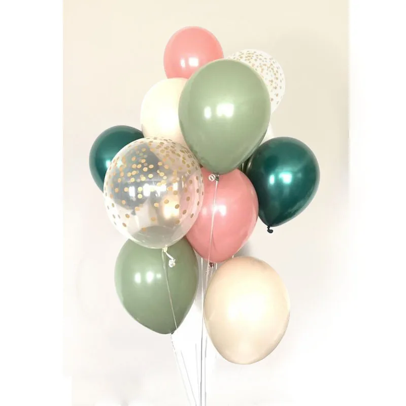 

25pcs Avocado Green Metal Balloon Retro Balloons Wedding Birthday Party Adult Kids Helium Globos Baby Shower Decorations