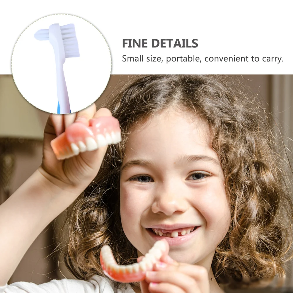 

Denture Container Case Gum Retainer With Cleaning Brush For Elderly