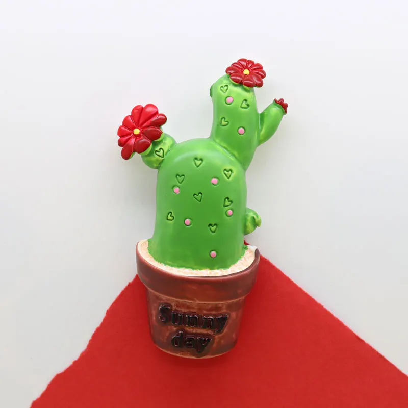 Магнит на холодильник мультяшное растение кактус resion стерео детское украшение