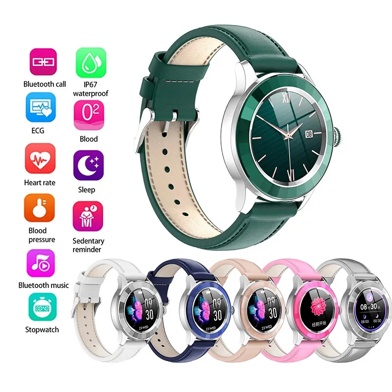 

2021 Female Bluetooth Smart Watch Heart Rate Monitoring Fitness Waterproof Information Reminder Smartwatch For IOS Android