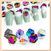 50pc k9 crystal glass nail rhinestone decorations 8colors for nails art manicure ice diamond studs irregular accessories 68mm q