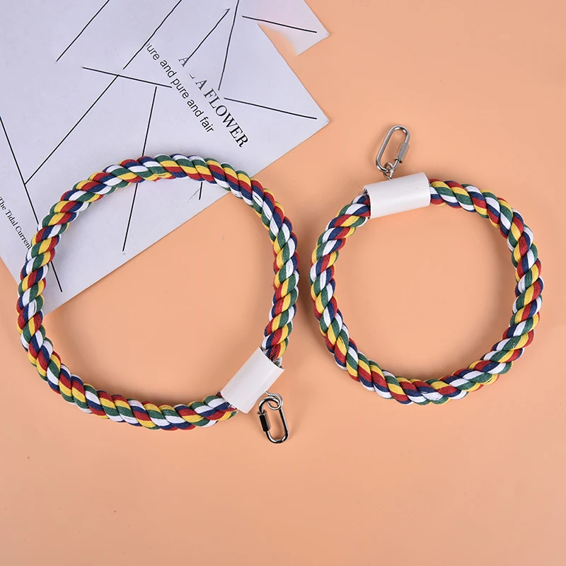 Попугай хлопок веревка качели Красочные попугай жевание повесить игрушки