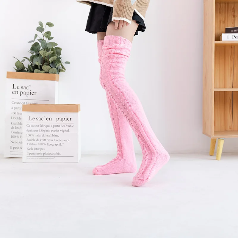 

Cartoon Knitting Stocking Lolita Cosplay Loose Socks JK Women Woollen Stockings Girl