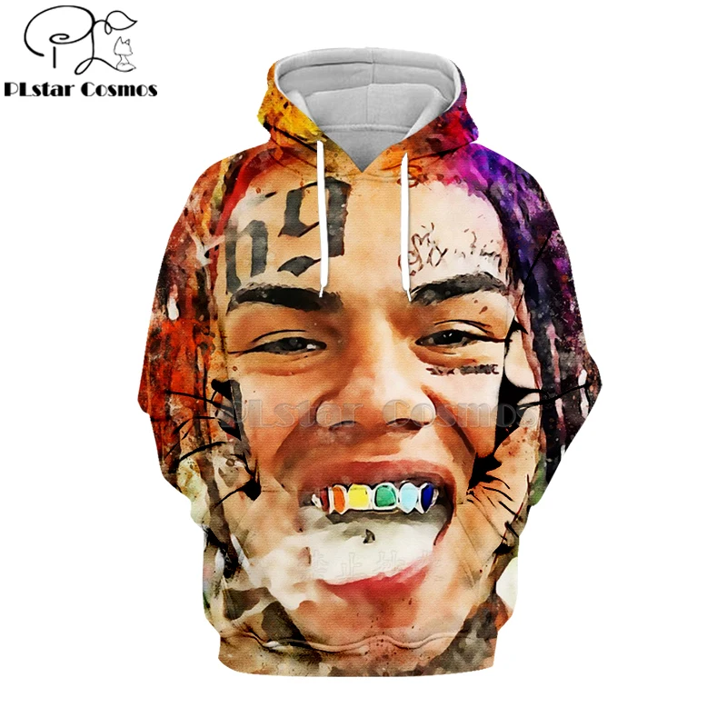 Новинка толстовка Rapper Tekashi69 6ix9ine Tekashi 69 с 3D принтом для женщин и мужчин толстовки