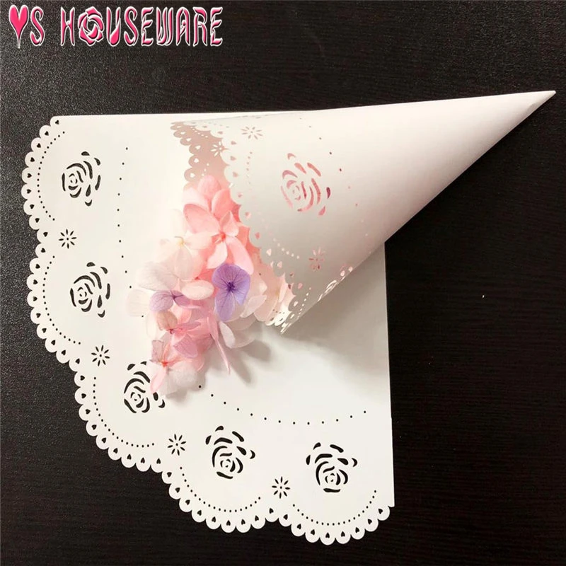 10 шт сушеные цветочные обертки с узором в виде сердца пустотелая бумага кружева