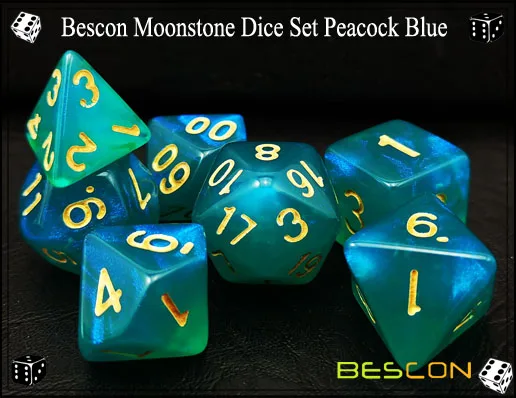 Bescon Звездная ночь игральные кости набор серии, 7 шт. многогранные РПГ кости набор Млечный путь, полночь, сумерки