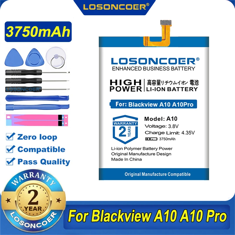 Аккумулятор LOSONCOER 100%-3100 мА ч для Blackview A8 MAX A30 A9 A10 A20 Pro A6 A5 Ultra A7 4900 оригинал |