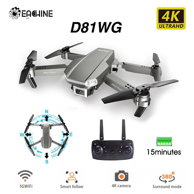 Eachine D81WG Дрон GPS 4K HD FPV камера Квадрокоптеры для аэрофотосъемки четырехосевые