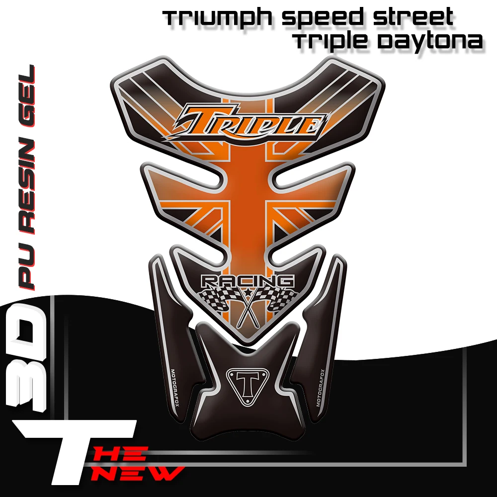 В БАЙКЕРСКОМ СТИЛЕ Fishbone протектор Стикеры 3D резиновые бак мотоцикла для Triumph