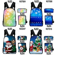 christmas school bag santa claus cute large travel bags 3d print snowman oxford waterproof christmas tree backpack sets