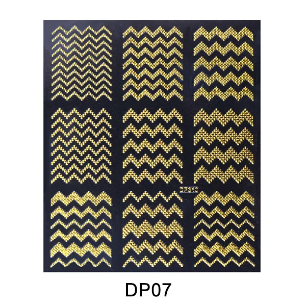 3D стикер для дизайна ногтей металлическая полоска волнистая линия клейкая