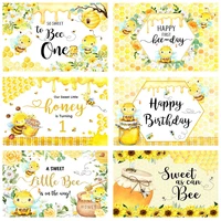 mocsicka honey bee baby 1st birthday photography backdrops newborn baby shower photo background yellow banner photophone props