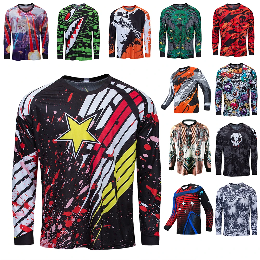 

Мотоцикл горный велосипед team Горные Джерси MTB Offroad DH MX велосипеда локомотива рубашка беговые горный велосипед Джерси 2021