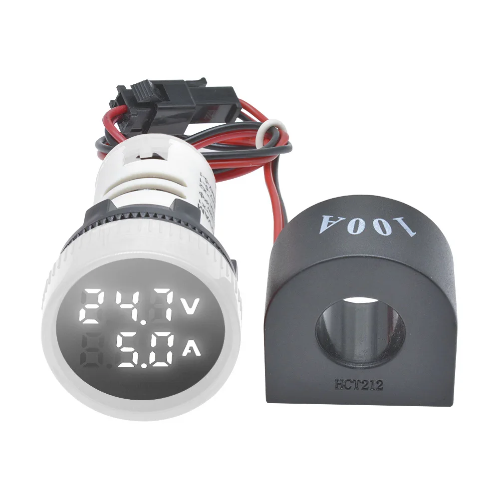 Цифровой мини вольтметр амперметр 22 мм переменный ток 50 500 В диапазон 0 100A