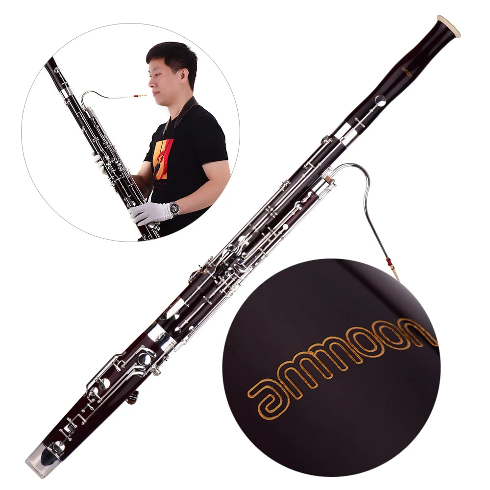 Ammoon C Ключ Bassoon кленовый деревянный корпус мельхиор ключи с серебристым