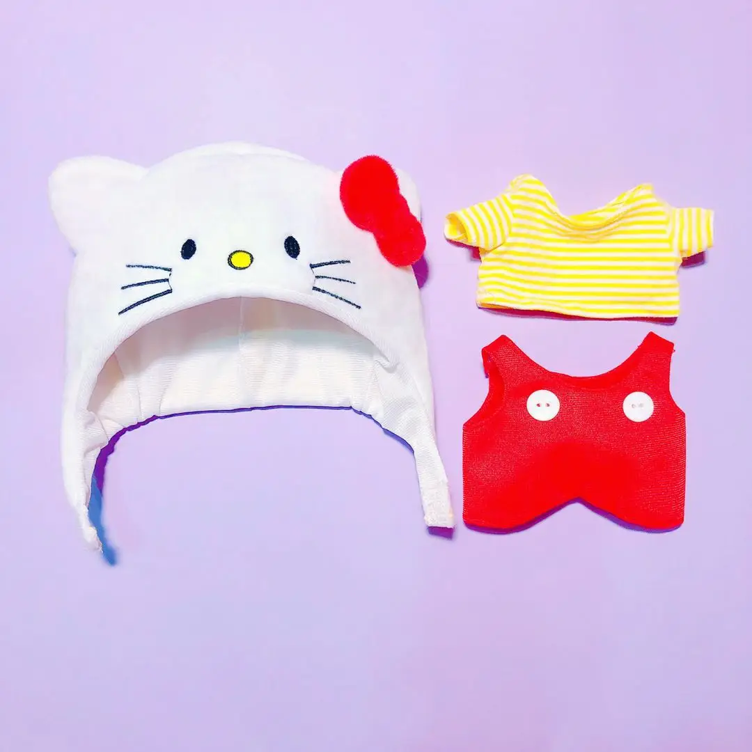 

[MYKPOP]KPOP Doll's Clothes & Accessories: Bonnet Romper + T-shirt 3pcs Set for 20cm Dolls KPOP Fans Collection E9 SA18070402