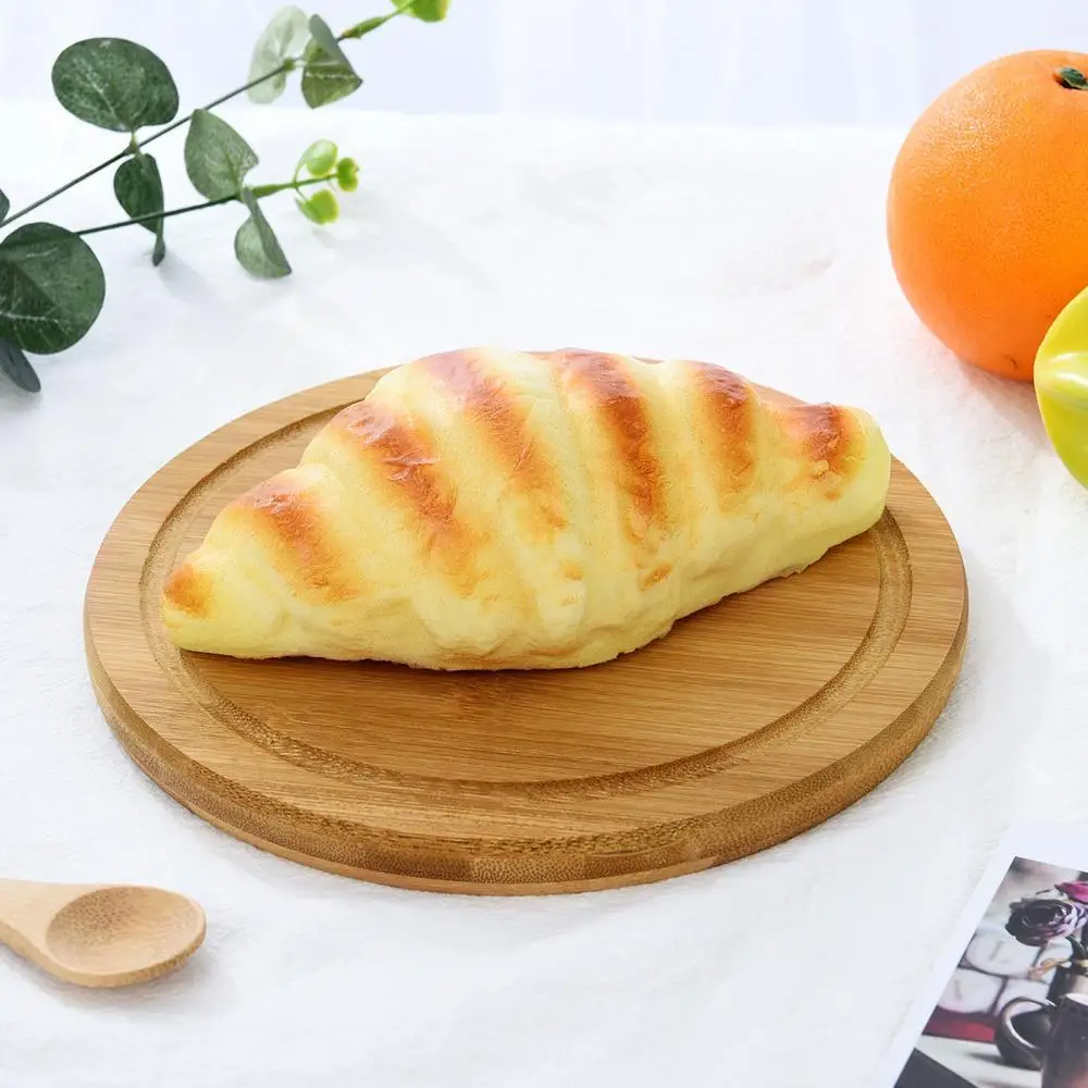 

40% Hot Sales!!! Wood Round Shape Fruit Snack Bread BBQ Pizza Tray Restaurant Hotel Storage Plate