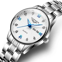guanqin gs19127 fashion couple watch stainless steel women lovers luxury clock ladies quartz wrist watch