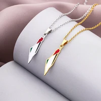 2022 new palestine pendant chain necklaces silver colorgold color stainless steel chain necklace choker fashion jewelry