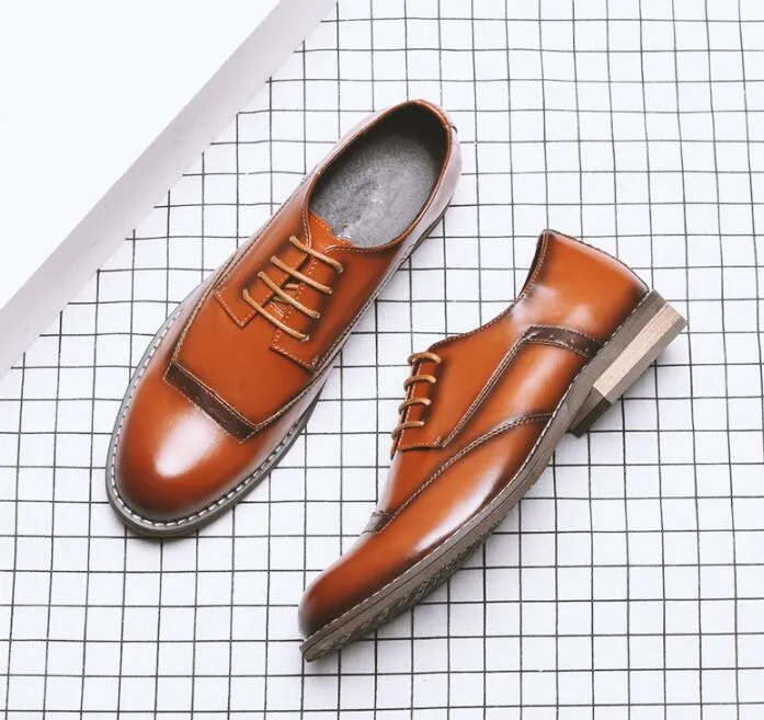 Туфли-оксфорды из натуральной кожи деловая обувь с перфорацией типа броги