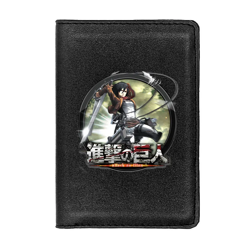 

2021 nEW High Quality Attack on Titan Printing Passport Cover Slim Travel ID Credit Card Holder Wallet