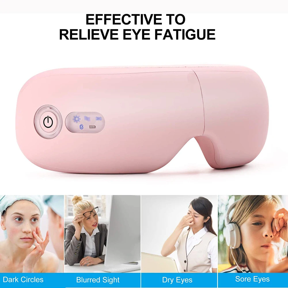 

Smart Vibration Eye Massager with Heat Air Compression Bluetooth Music Foldable Wireless Shiatsu Eye Protection Temple Massager