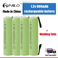 palo hot 1 2v aaa rechargeable battery 900mah ni mh nimh bateria with welding tabs for philips electric shaver razor toothbrush