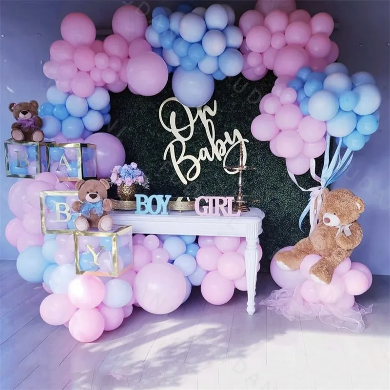 

179Pcs Macaron Pink Blue Balloon Arch Garland Kit Baby Shower Kids Birthday Balloons Set DIY Wedding Backdrop Decoration